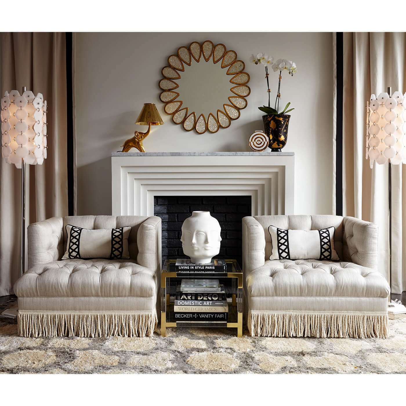 Jacques 2 Tier Accent Table - Brass