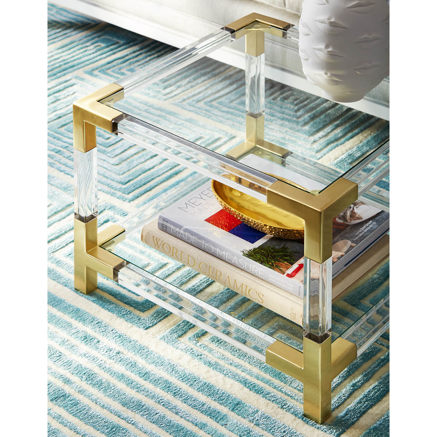 Jacques 2 Tier Accent Table - Brass