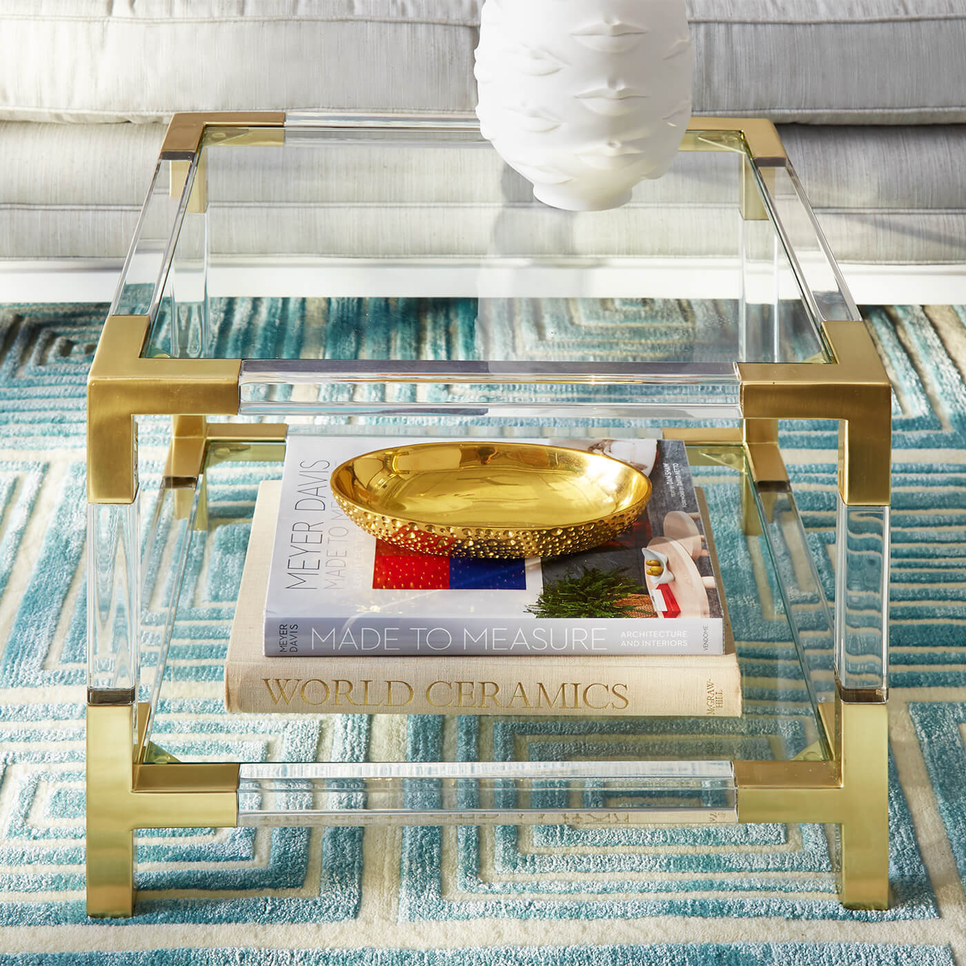 Jacques 2 Tier Accent Table - Brass